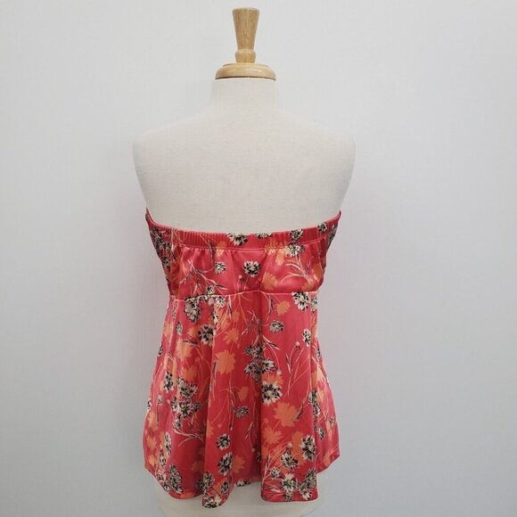 Torrid Womens Pink Floral Tube Top Plus Size 1X Elastic Back Missing Straps - Picture 3 of 12